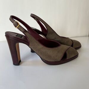 Anne Klein Slingback Peep Toe Heels – Size 7.5 made in Italy